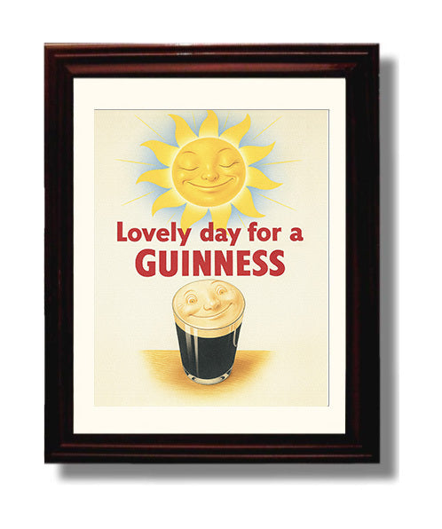 Lovely Day For A Guinness Smiling Sun Poster Guinness Wall Art