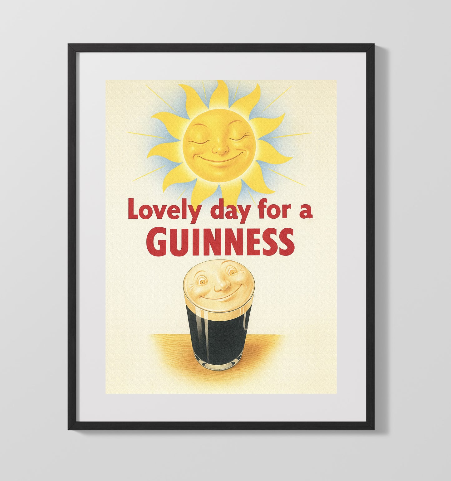 Lovely Day For A Guinness Smiling Sun Poster Guinness Wall Art