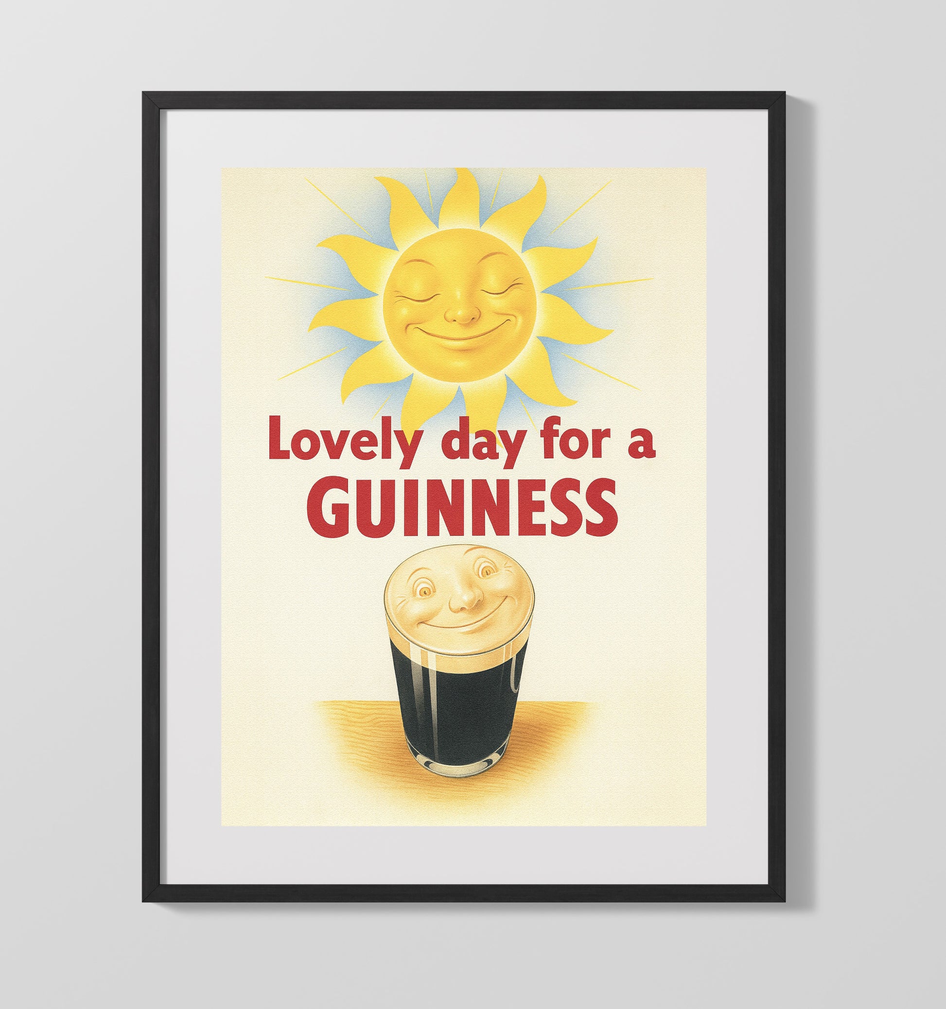 Lovely Day For A Guinness Smiling Sun Poster Guinness Wall Art