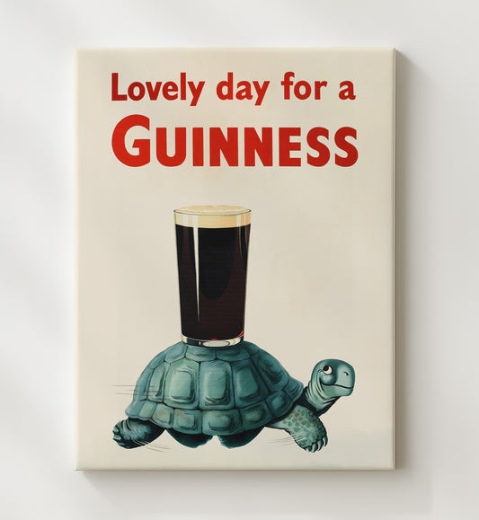 Guinness Lovely Day for a Guinness - Turtle 8x10 Canvas vintage Guinness beer poster wall art