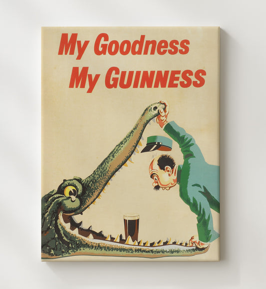 Guinness My Goodness, My Guinness - Crocodile 8x10 Canvas vintage Guinness beer poster wall art