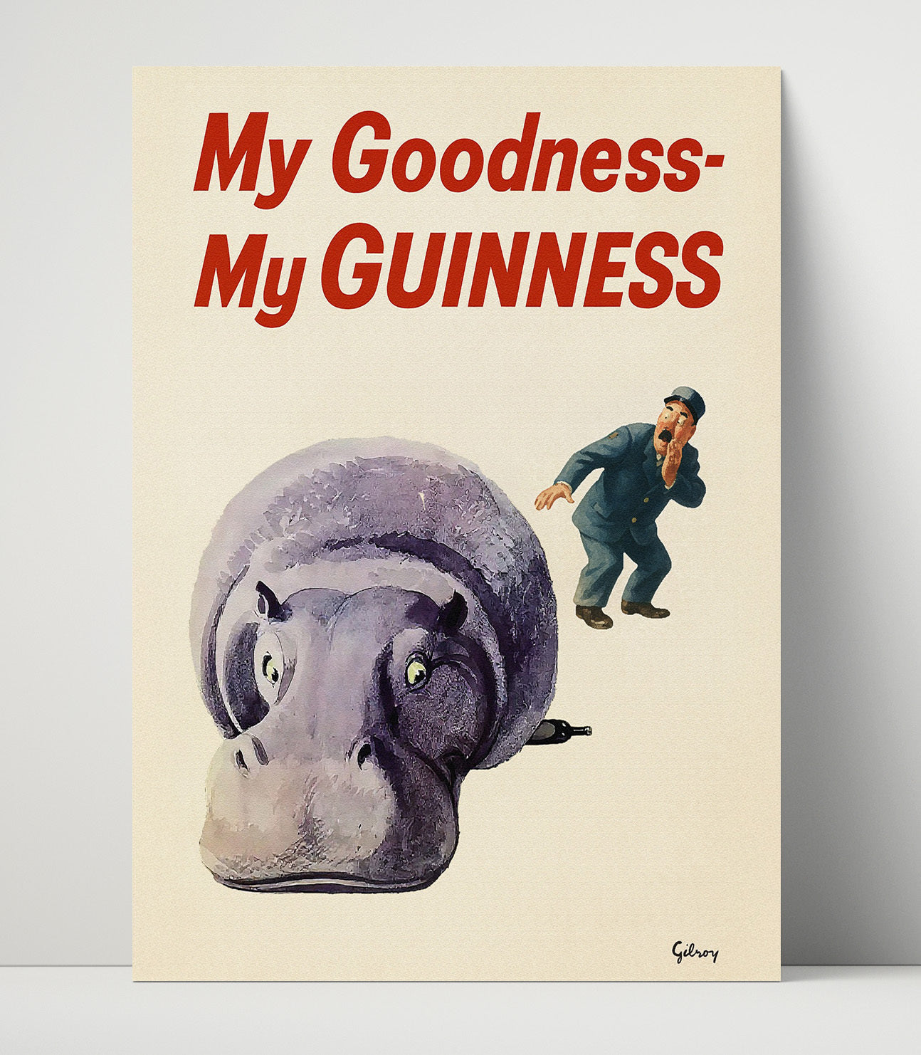 My Goodness My Guinness Hippopotamus Poster Guinness Wall Art