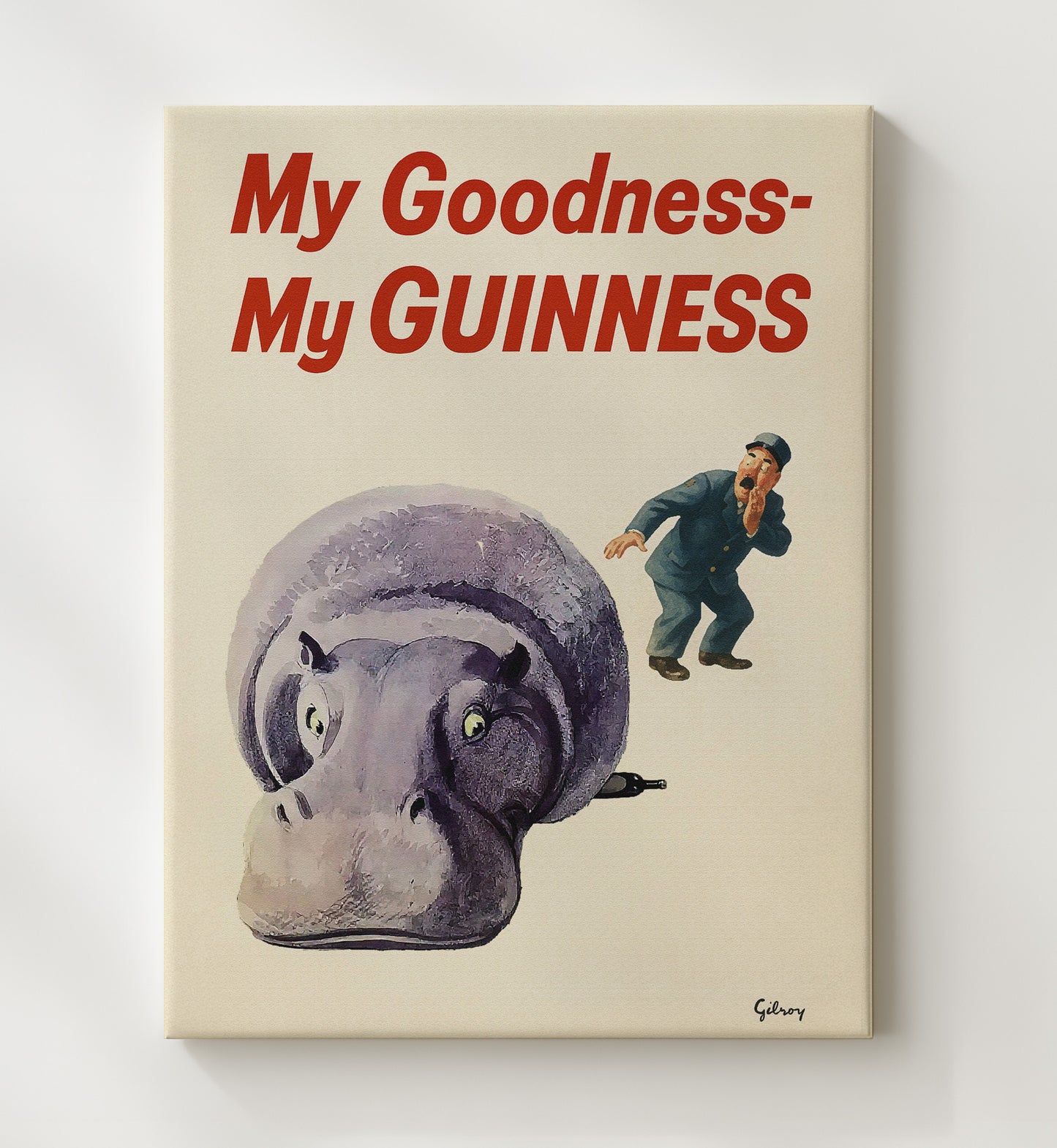 My Goodness My Guinness Hippopotamus Poster Guinness Wall Art
