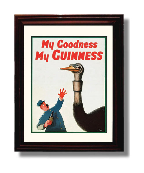 My Goodness My Guinness Ostrich Poster Guinness Wall Art