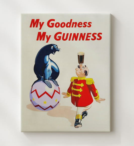 Guinness My Goodness, My Guinness - Sea Lion Circus 8x10 Canvas vintage Guinness beer poster wall art