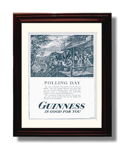 Polling Day Vintage Engraving Advertisement Guinness Wall Art