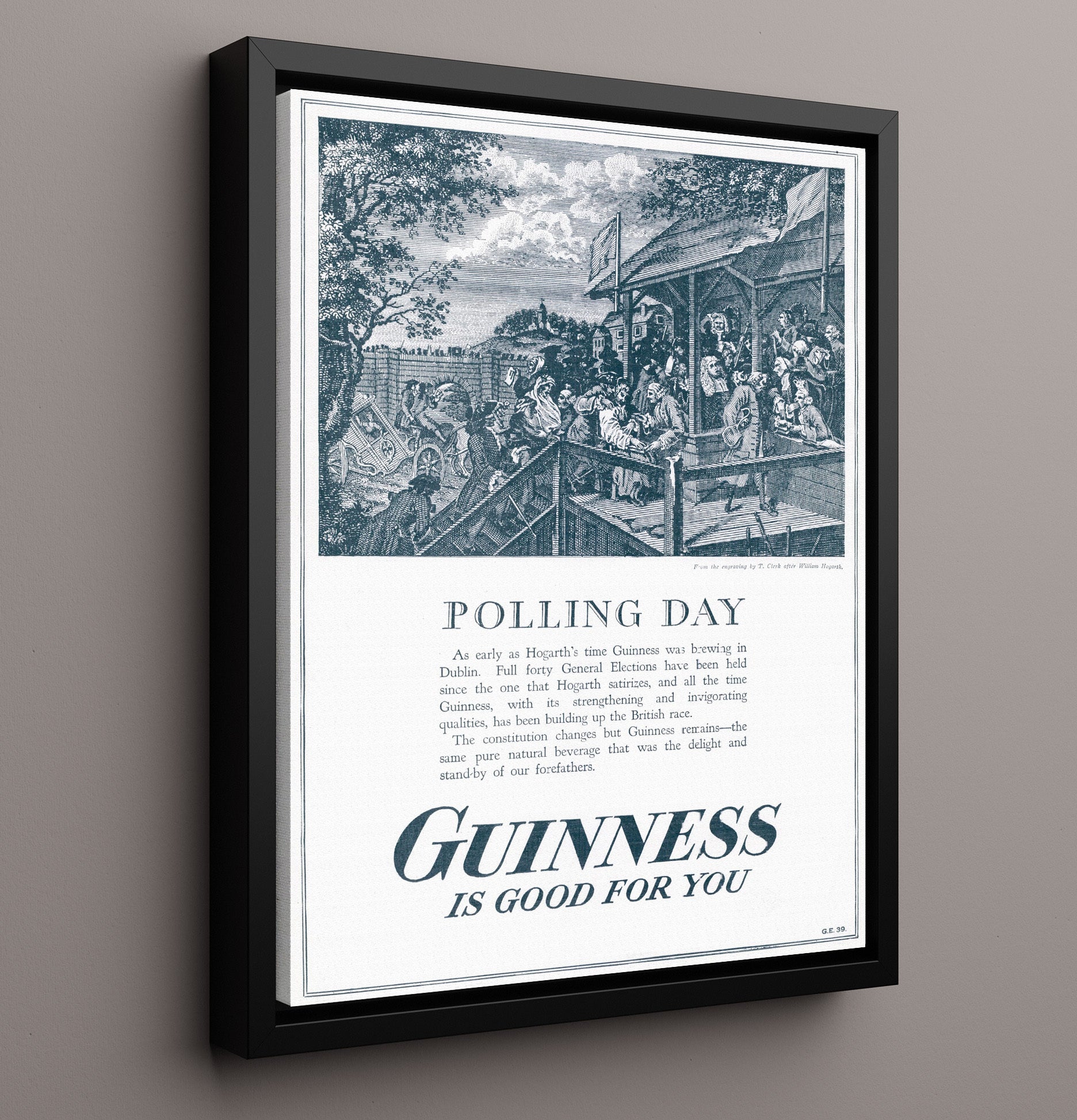 Polling Day Vintage Engraving Advertisement Guinness Wall Art