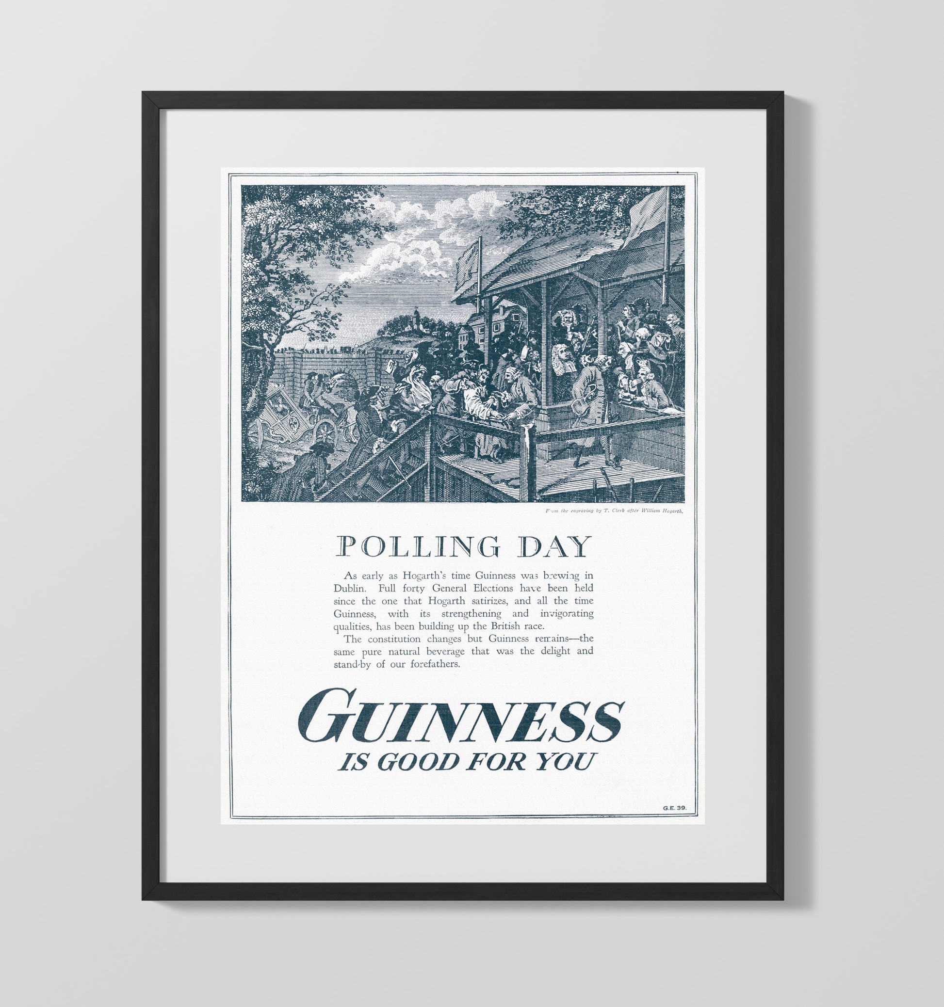 Polling Day Vintage Engraving Advertisement Guinness Wall Art