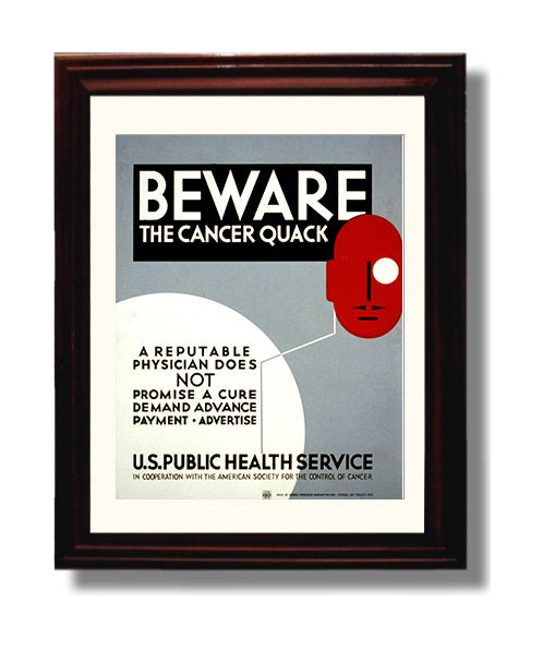 Health and Safety Poster - Beware the Cancer Quack - Trust Science Health and Safety Wall Art - health and safety wall art print