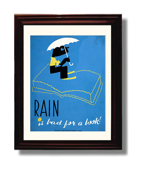 Health and Safety Poster - Books Hate Raincoats Too Health and Safety Wall Art - health and safety wall art print