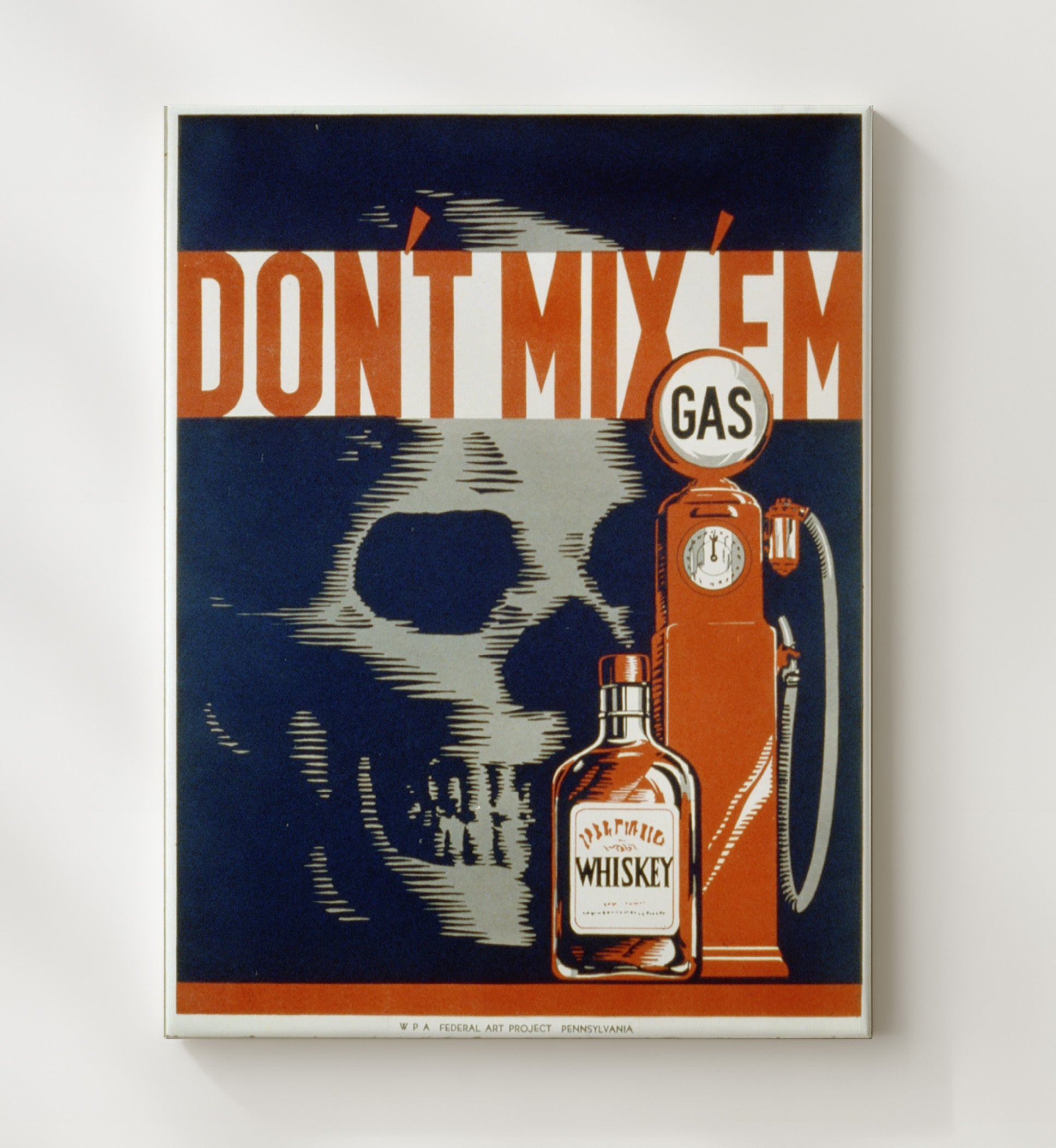 Health and Safety Poster - Dont Mix Gasoline and Whiskey Health and Safety Wall Art - health and safety wall art print