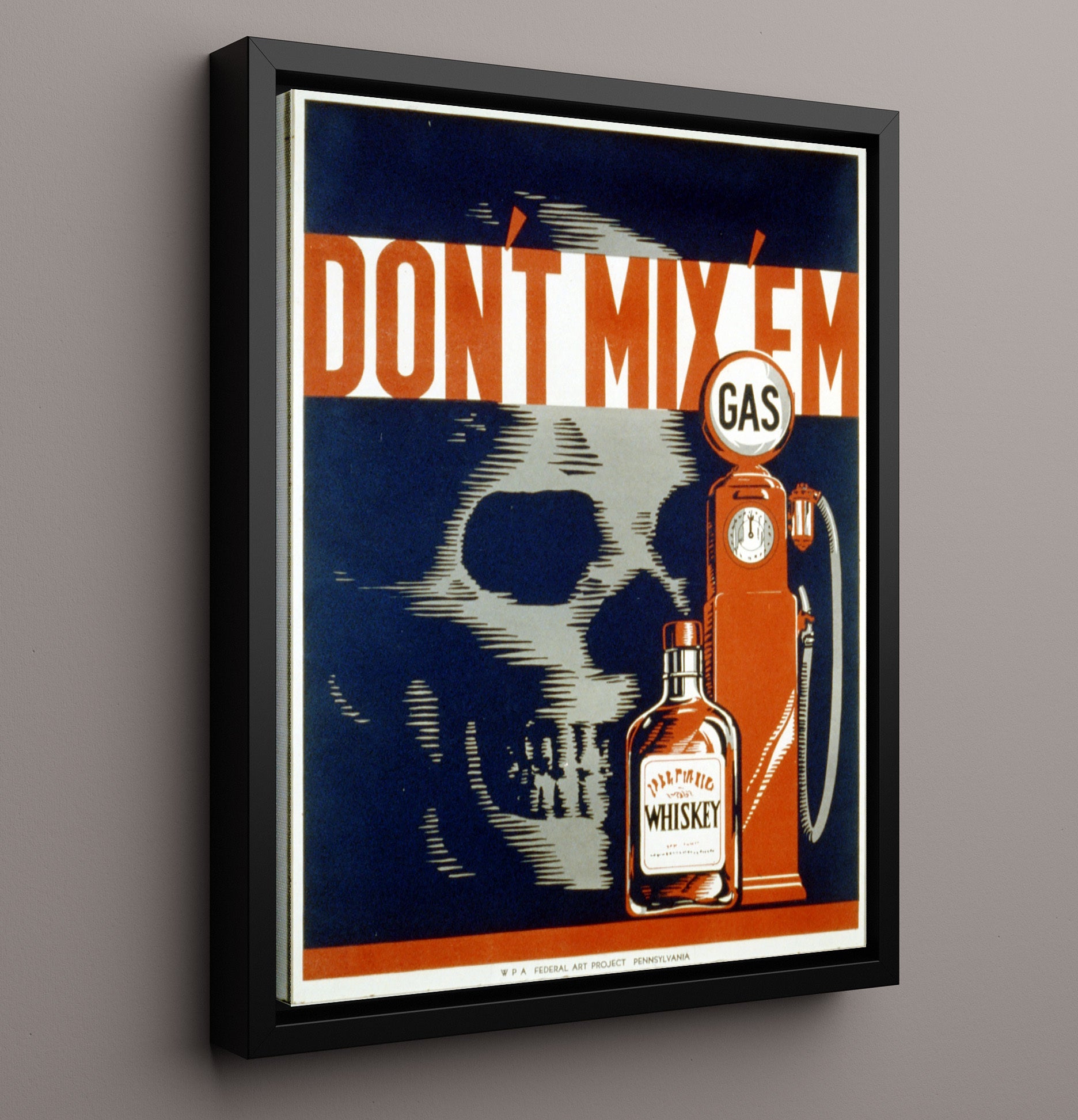 Health and Safety Poster - Dont Mix Gasoline and Whiskey Health and Safety Wall Art - health and safety wall art print