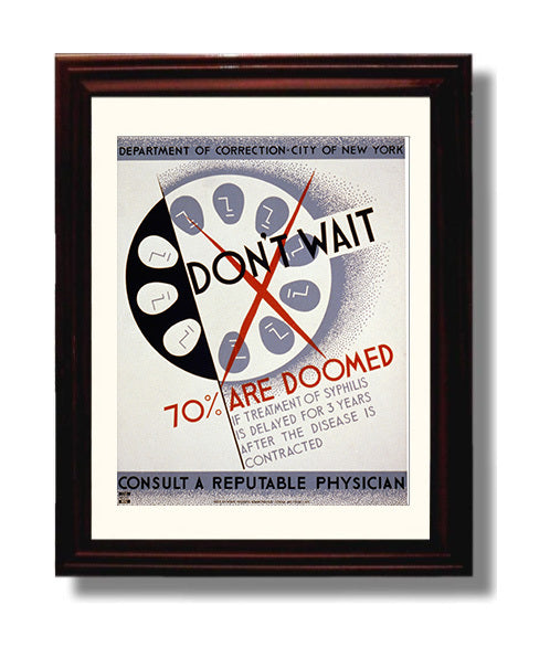 Health and Safety Poster - Dont Wait Treat Syphilis Health and Safety Wall Art - health and safety wall art print