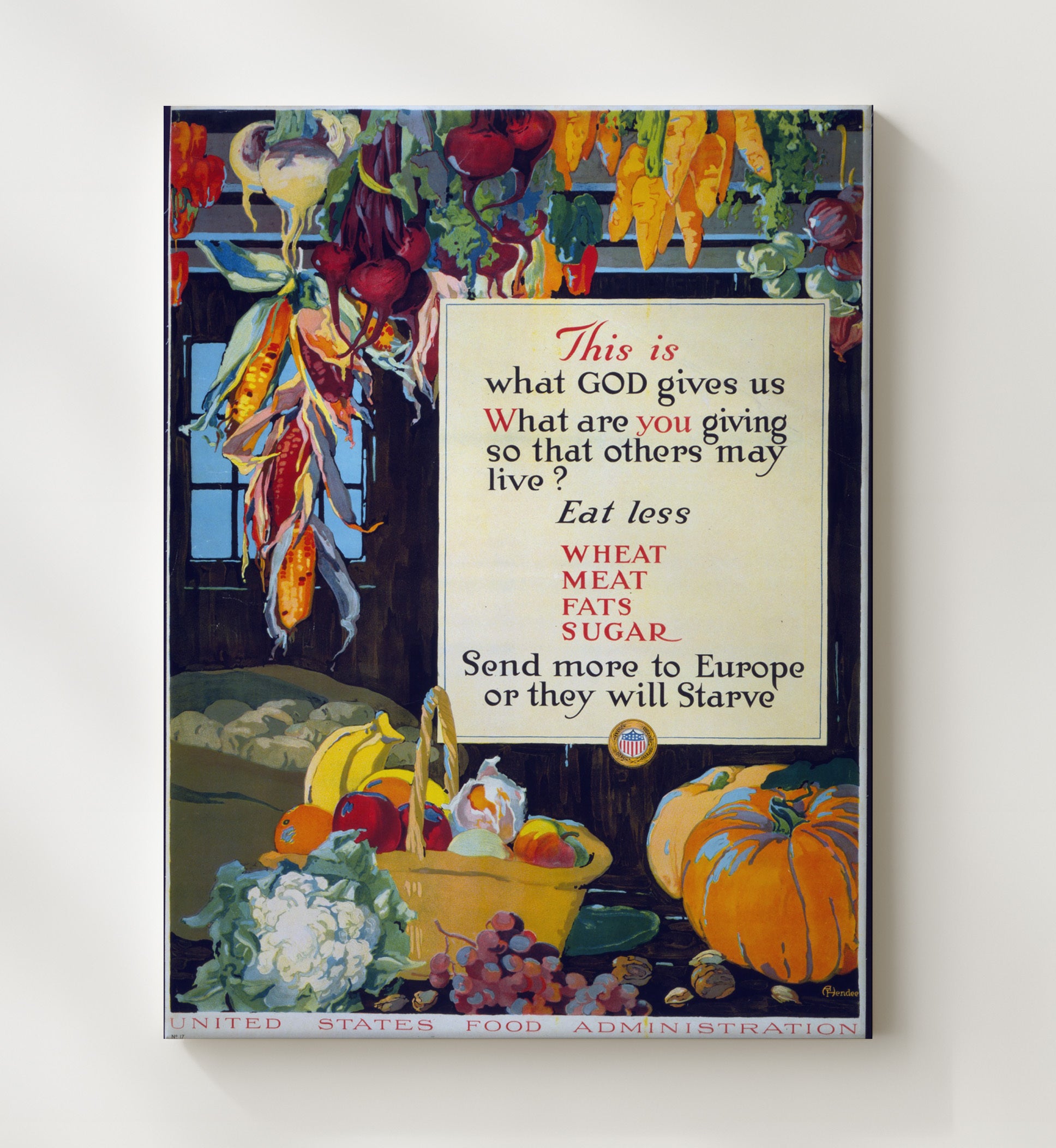 Health and Safety Poster - Eat Less Wheat Meat Fats and Sugar Health and Safety Wall Art - health and safety wall art print