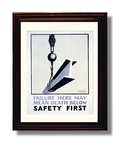 Health and Safety Poster - Failure of Equipment May Mean Death Below Health and Safety Wall Art - health and safety wall art print