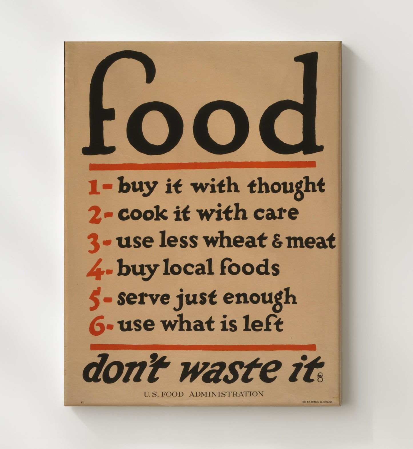 Health and Safety Poster - Food Is Precious Dont Waste It Health and Safety Wall Art - health and safety wall art print