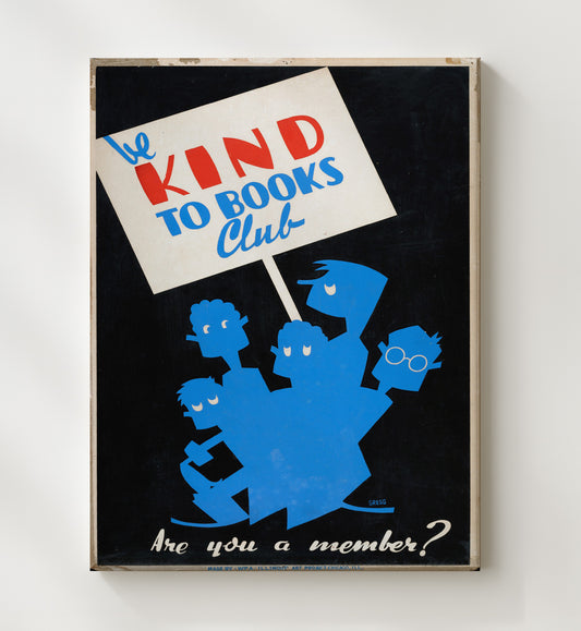Join the Book Kindness Club 8x10 Canvas health and safety poster wall art