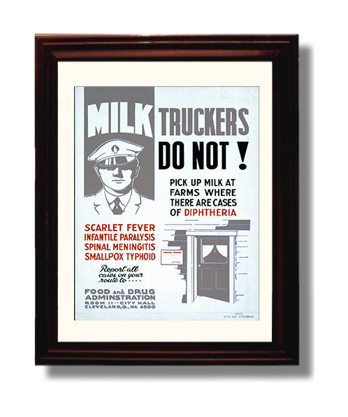 Health and Safety Poster - Milk Truckers Do Not Health and Safety Wall Art - health and safety wall art print