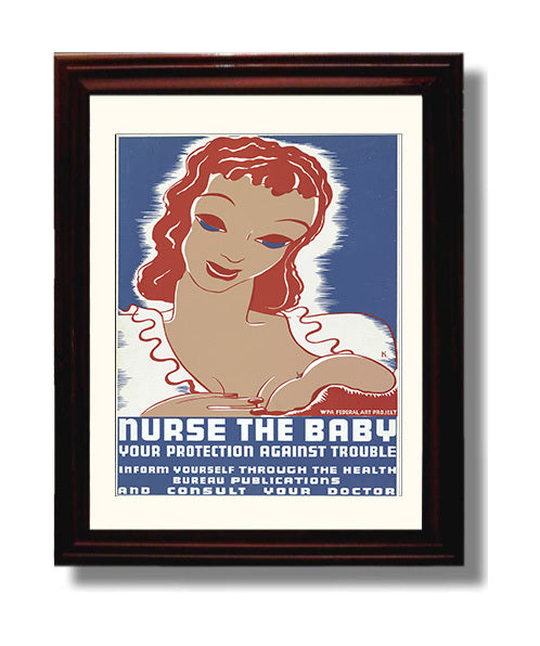 Health and Safety Poster - Nurse the Baby Health and Safety Wall Art - health and safety wall art print