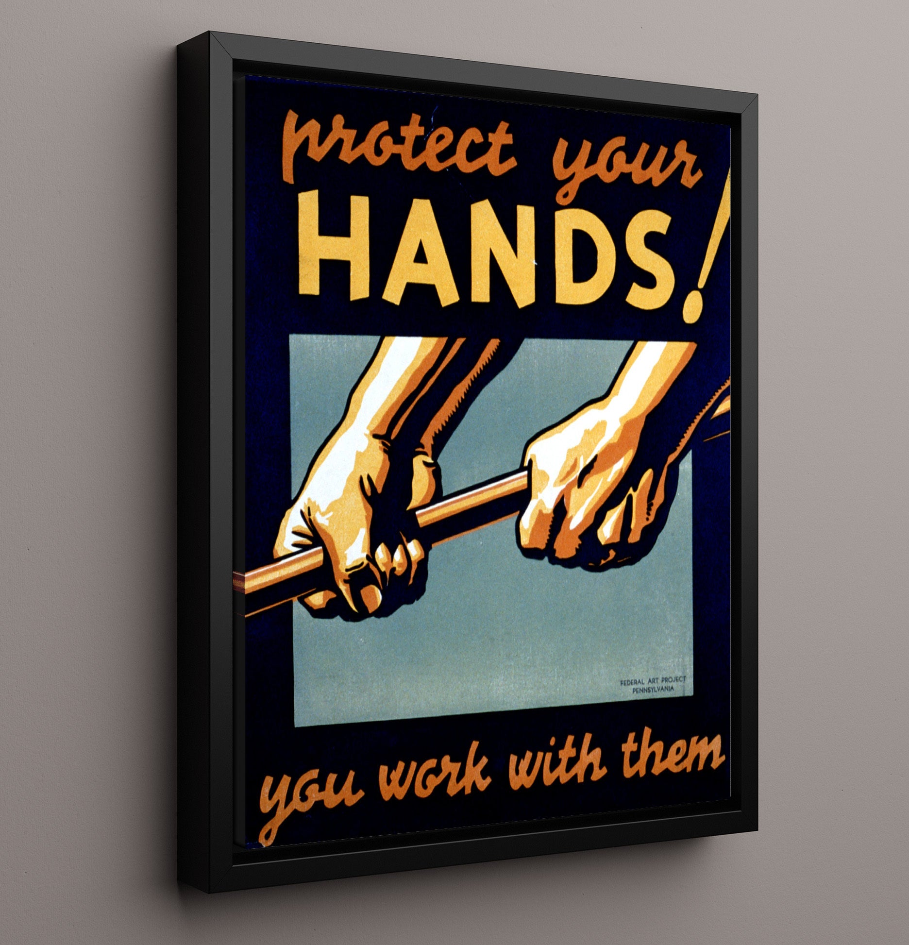 Health and Safety Poster - Protect Your Hands - Work Smart Health and Safety Wall Art - health and safety wall art print