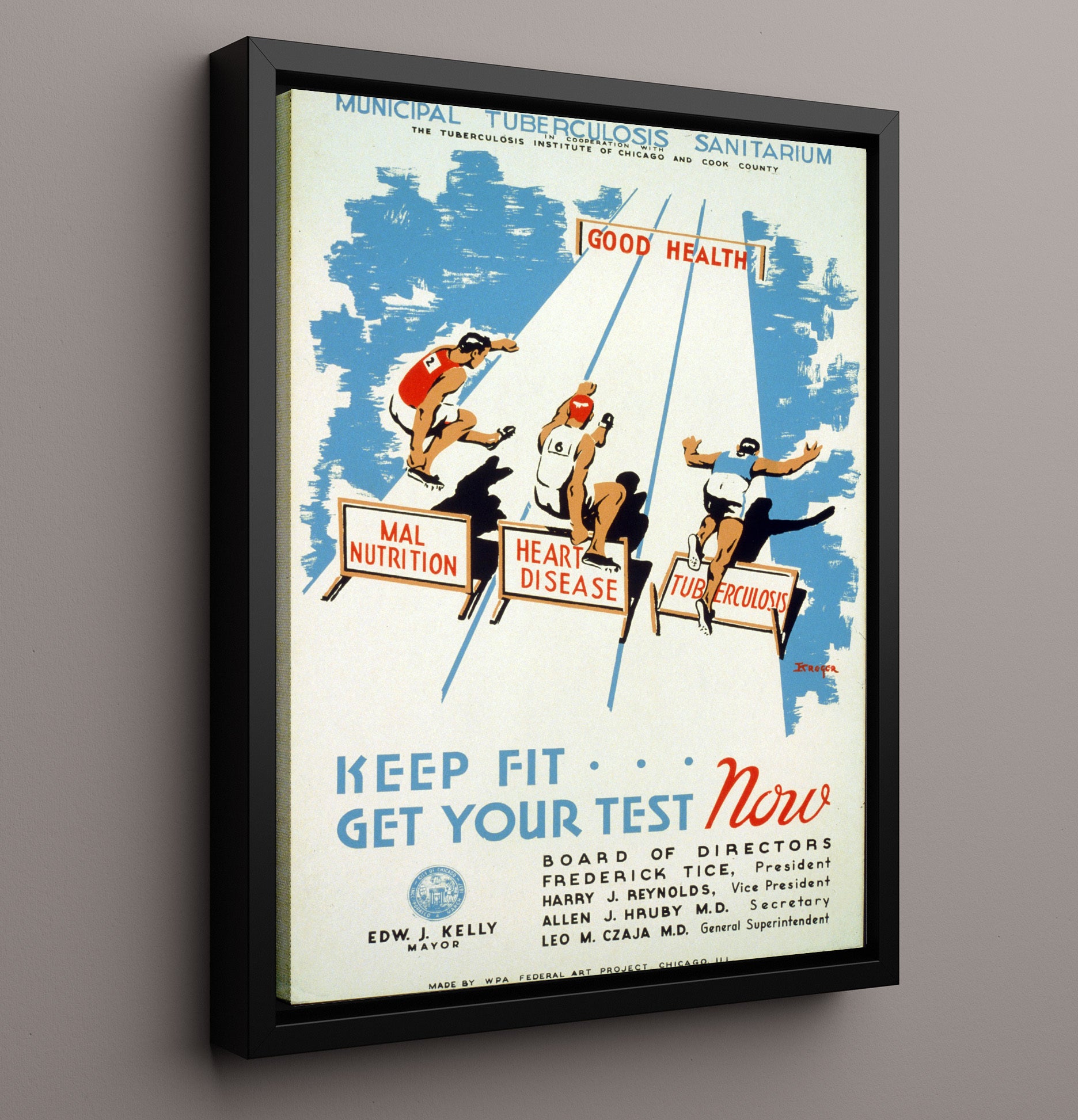 Health and Safety Poster - Race to Good Health Health and Safety Wall Art - health and safety wall art print