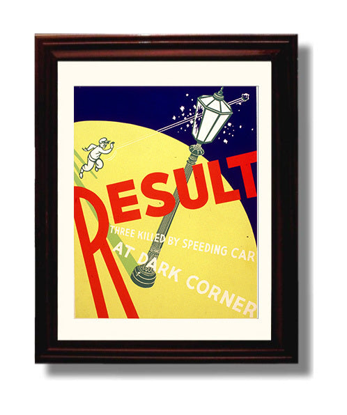 Health and Safety Poster - Result of Speeding Car Three Killed At Dark Corner Health and Safety Wall Art - health and safety wall art print
