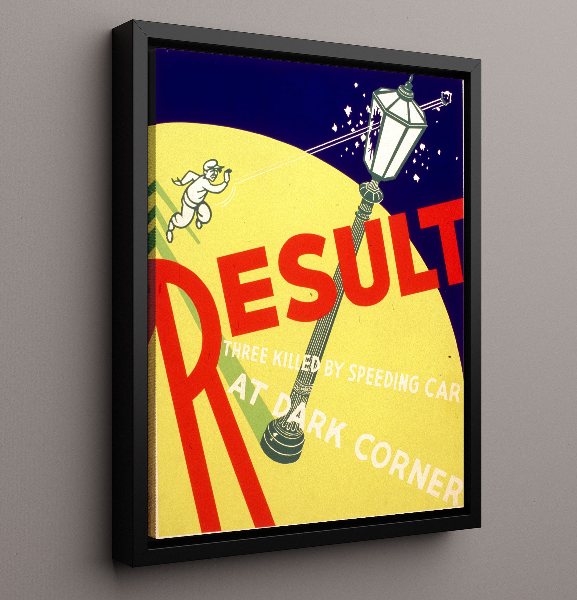 Health and Safety Poster - Result of Speeding Car Three Killed At Dark Corner Health and Safety Wall Art - health and safety wall art print