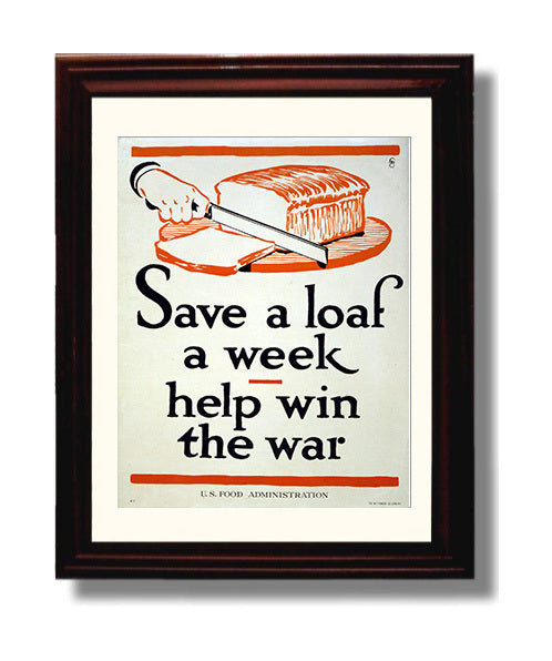 Health and Safety Poster - Save a Loaf a Week Help Win the War Health and Safety Wall Art - health and safety wall art print