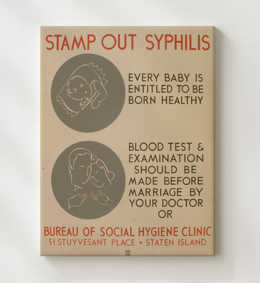 Stamp Out Syphilis 8x10 Canvas health and safety poster wall art