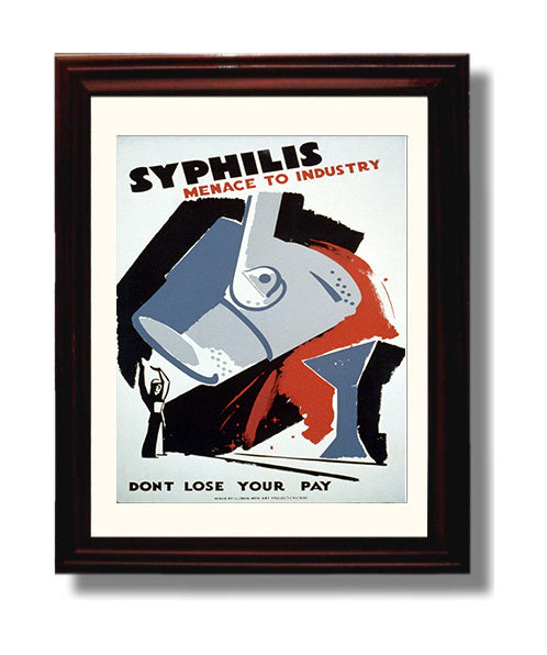 Health and Safety Poster - Syphilis a Menace to Industry Health and Safety Wall Art - health and safety wall art print