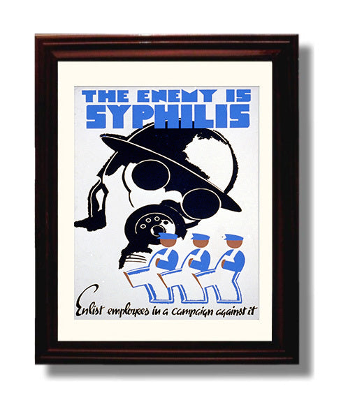 Health and Safety Poster - the Enemy Is Syphilis - Fight Back Health and Safety Wall Art - health and safety wall art print