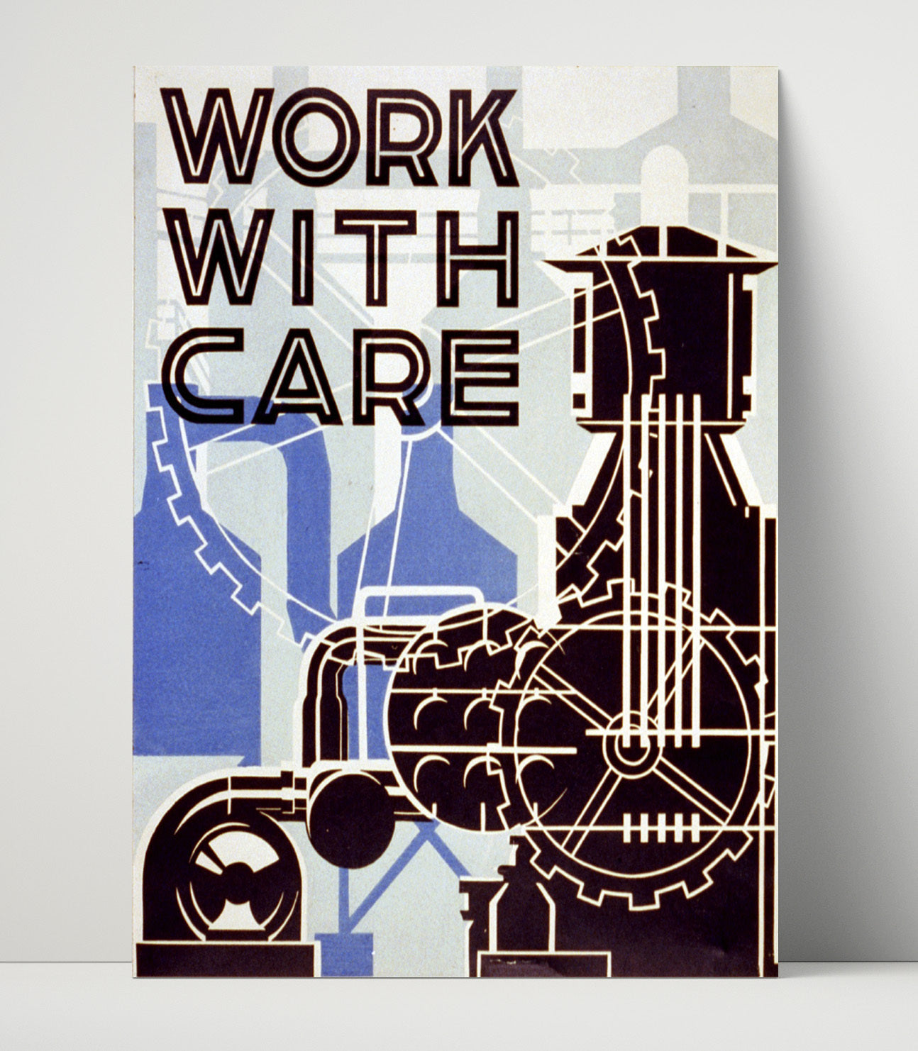 Health and Safety Poster - Work with Care in the Factory Health and Safety Wall Art - health and safety wall art print