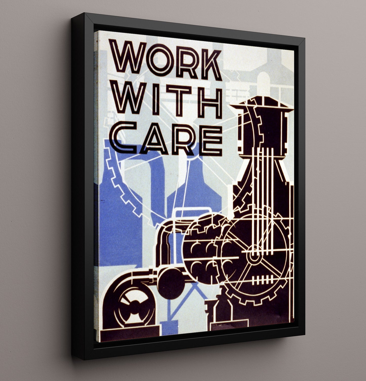 Health and Safety Poster - Work with Care in the Factory Health and Safety Wall Art - health and safety wall art print