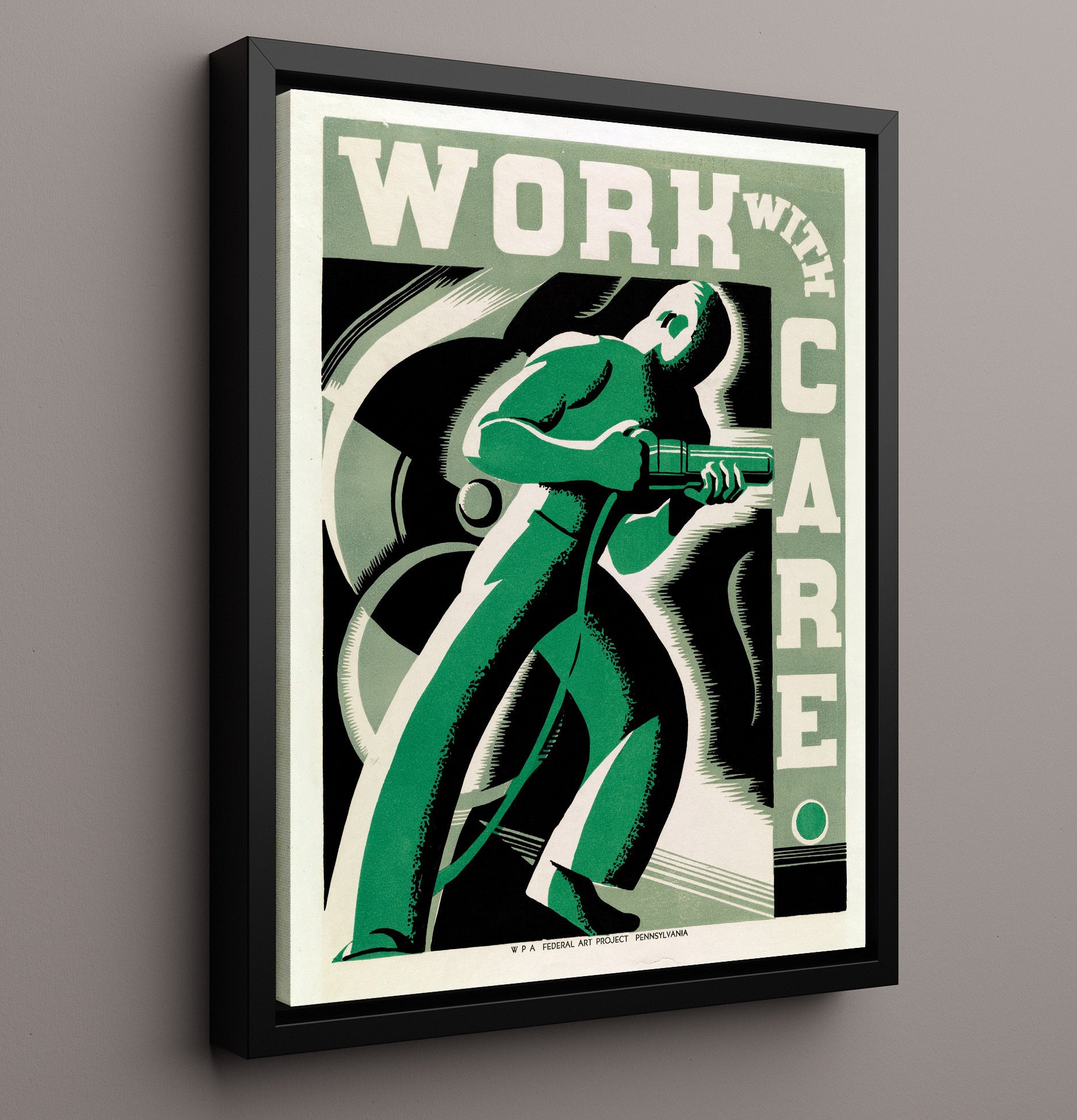 Health and Safety Poster - Work with Care on the Job Health and Safety Wall Art - health and safety wall art print