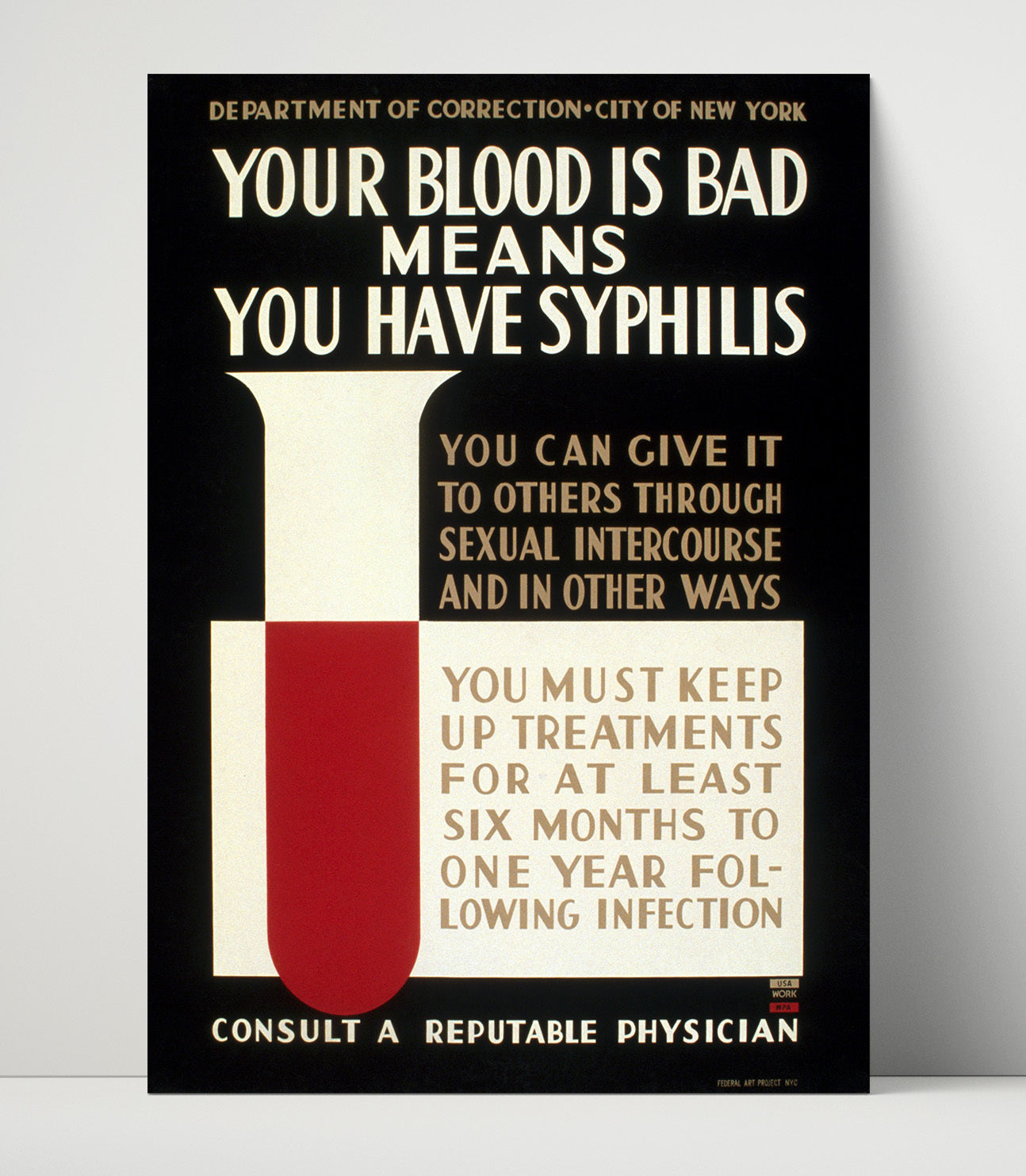 Health and Safety Poster - Your Blood Is Bad Syphilis Warning Health and Safety Wall Art - health and safety wall art print