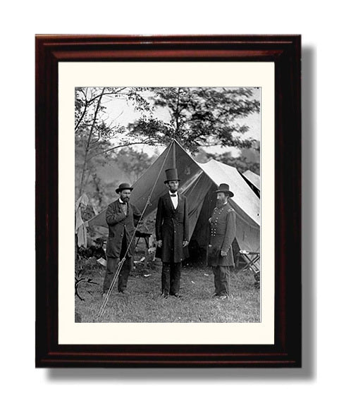 Historical - Abraham Lincoln - With Allan Pinkerton And General Mcclernand 1862 History Wall Art