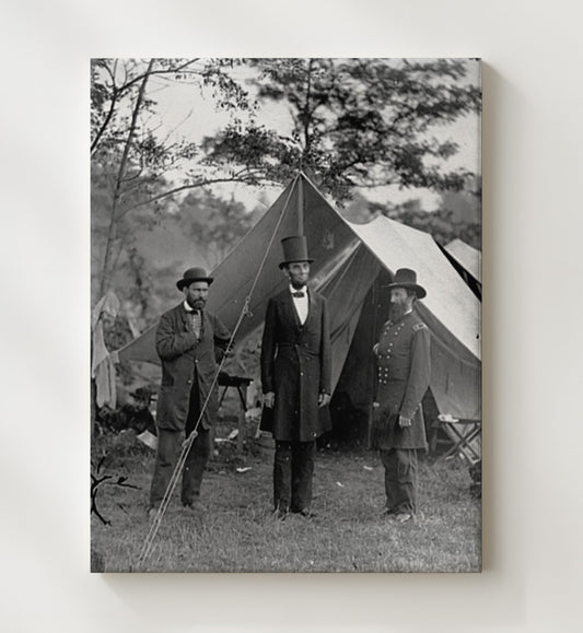 Abraham Lincoln - With Allan Pinkerton and General McClernand 1862 8x10 Canvas history wall art