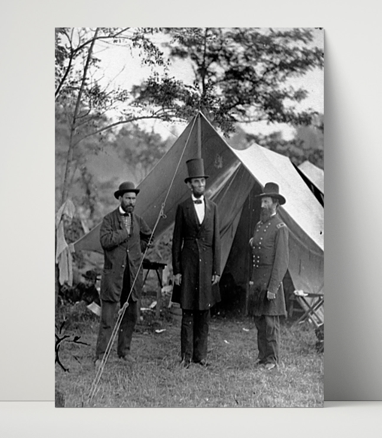 Historical - Abraham Lincoln - With Allan Pinkerton And General Mcclernand 1862 History Wall Art