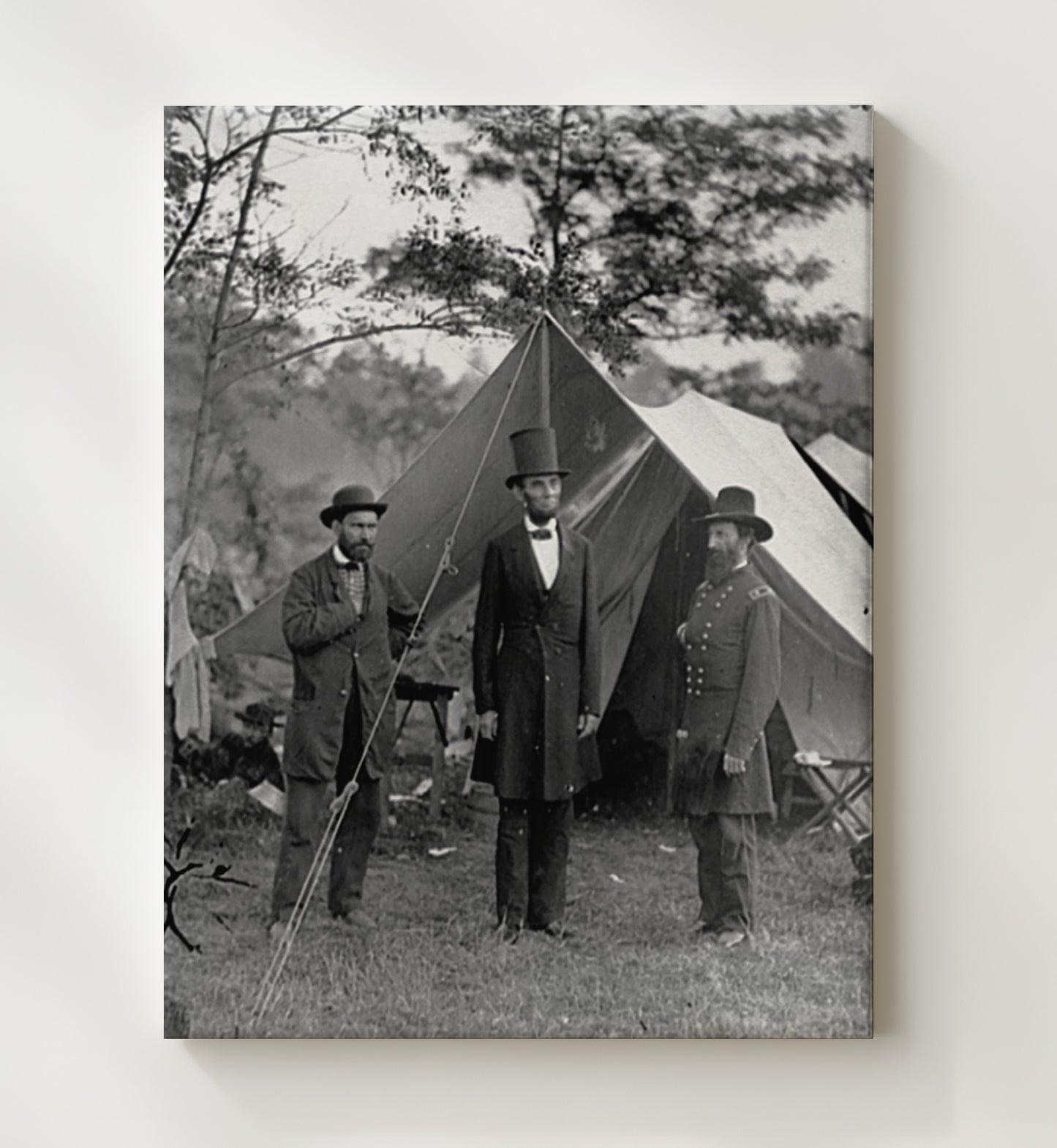 Historical - Abraham Lincoln - With Allan Pinkerton And General Mcclernand 1862 History Wall Art