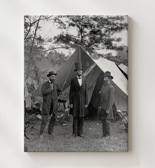 Abraham Lincoln - With Allan Pinkerton and General McClernand 1862 8x10 Canvas history wall art
