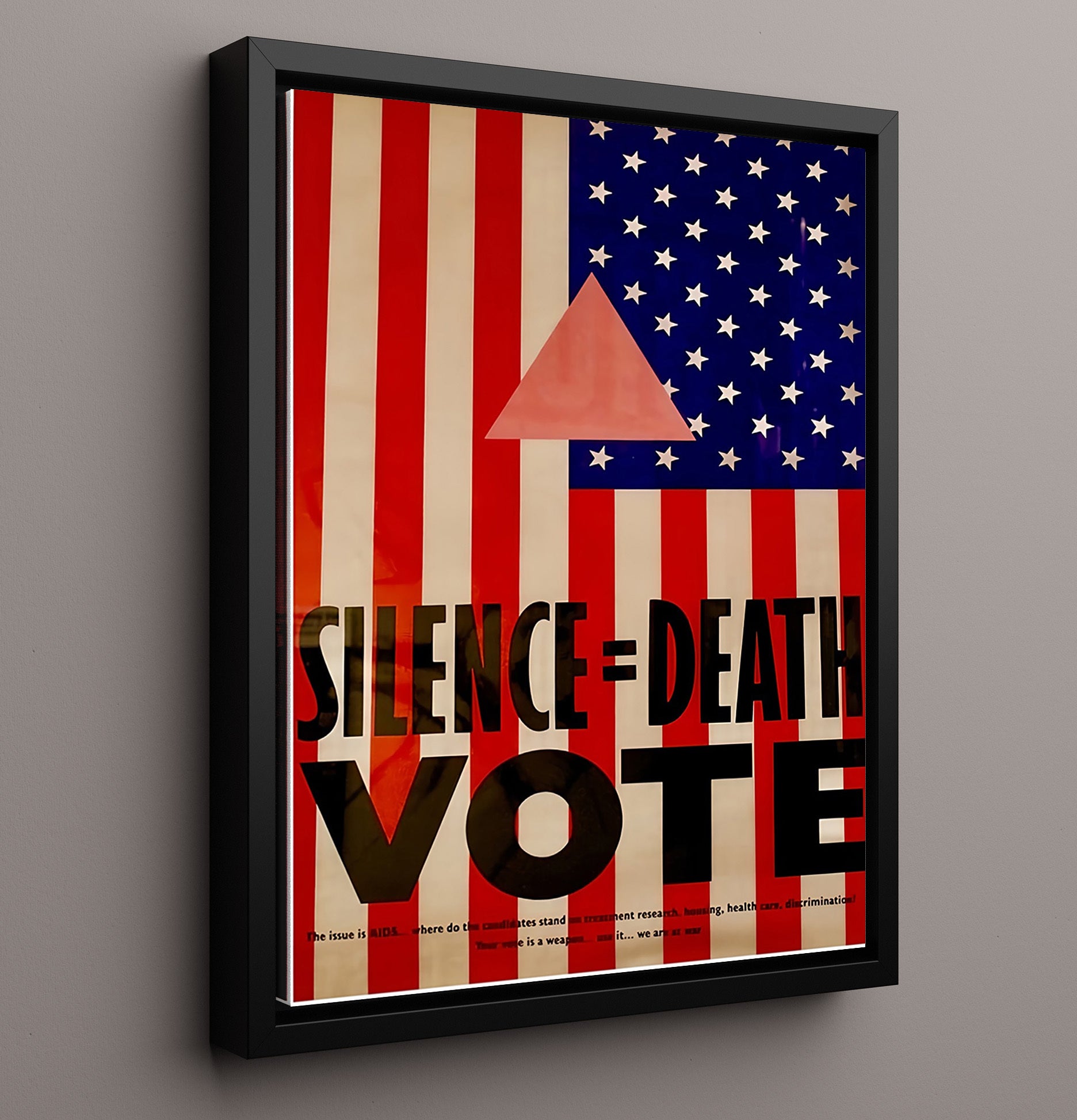 Historical - Activism Poster - Silence Equals Death Vote Flag Graphic Design History Wall Art