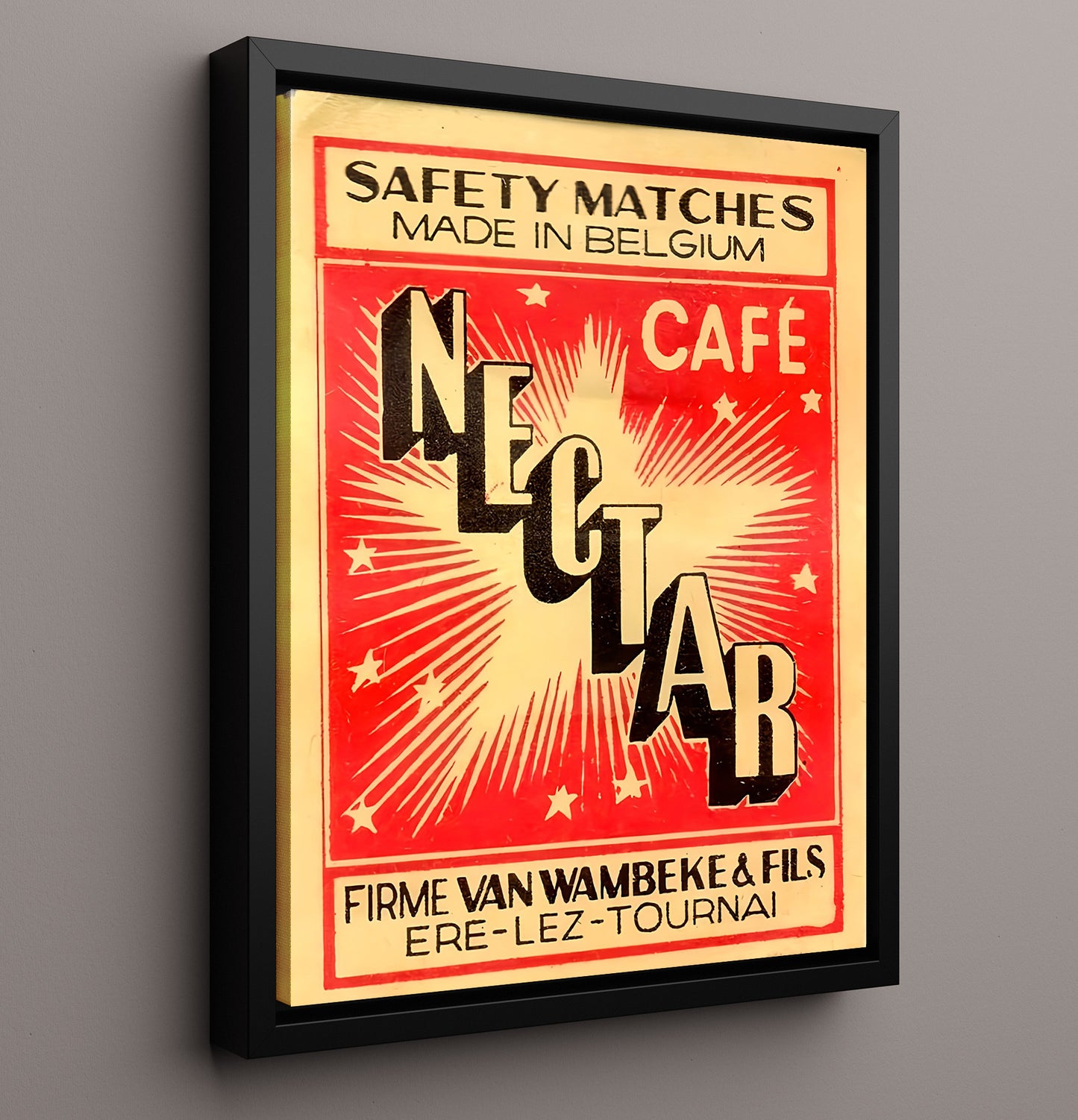 Historical - Advertisement Poster - Negotlab Cafe Safety Matches Belgium History Wall Art