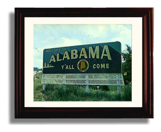 Historical - Alabama - Welcome Sign Yall Come - Landscape History Wall Art