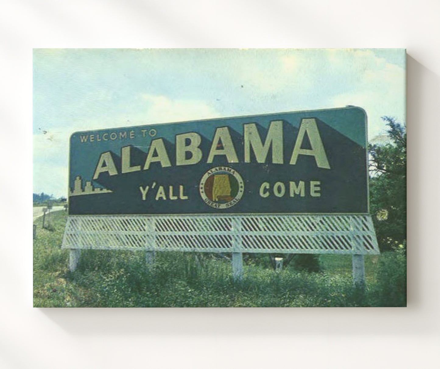 Historical - Alabama - Welcome Sign Yall Come - Landscape History Wall Art