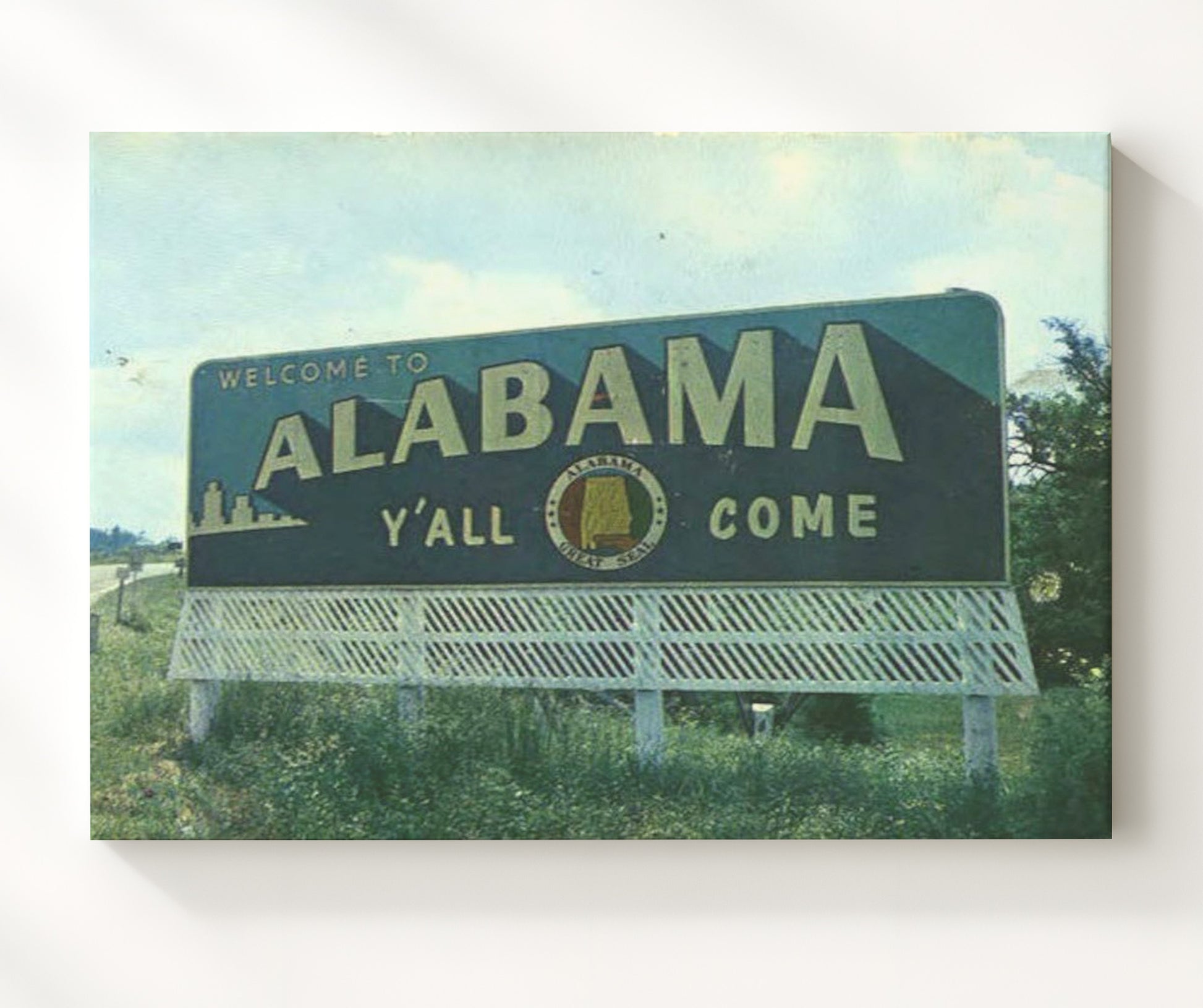 Historical - Alabama - Welcome Sign Yall Come - Landscape History Wall Art