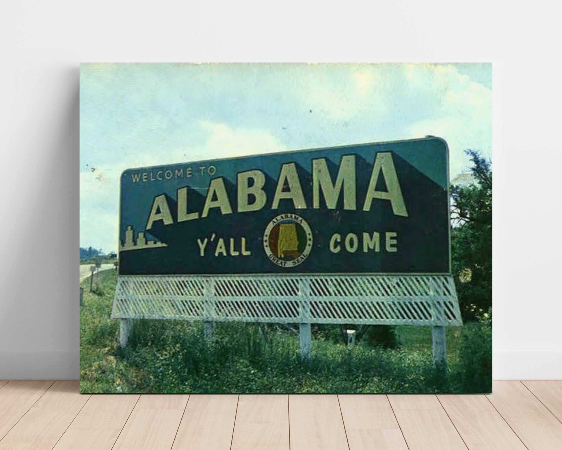 Historical - Alabama - Welcome Sign Yall Come - Landscape History Wall Art