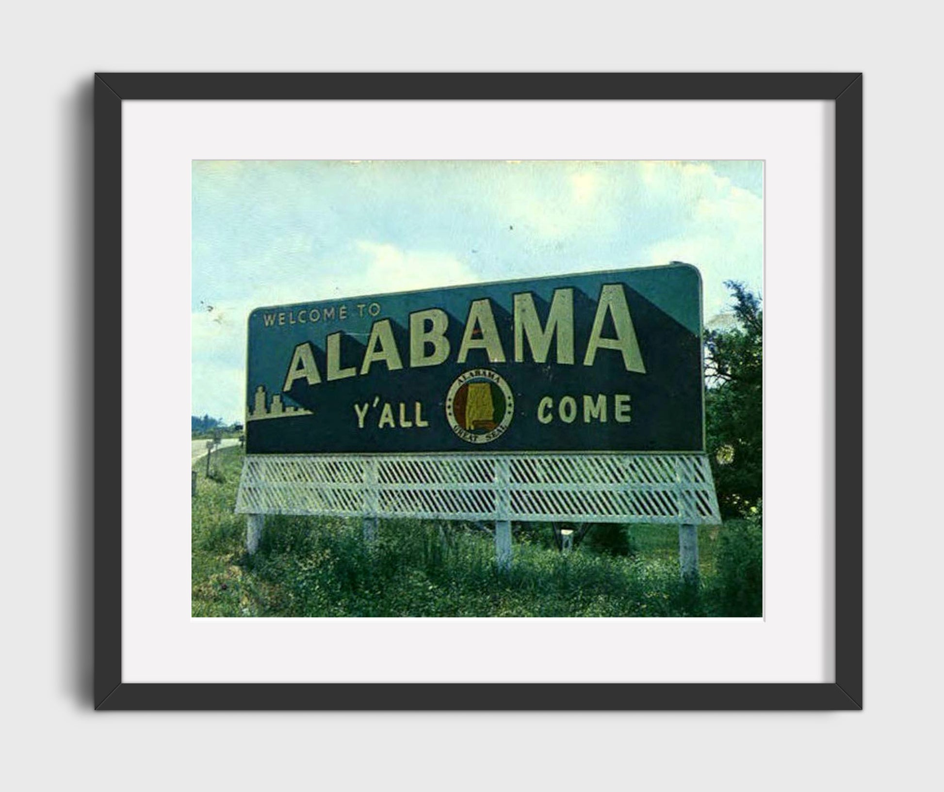Historical - Alabama - Welcome Sign Yall Come - Landscape History Wall Art