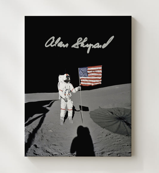 Alan Shepard - Apollo 14 Lunar Flag Salute 1971 8x10 Canvas history wall art