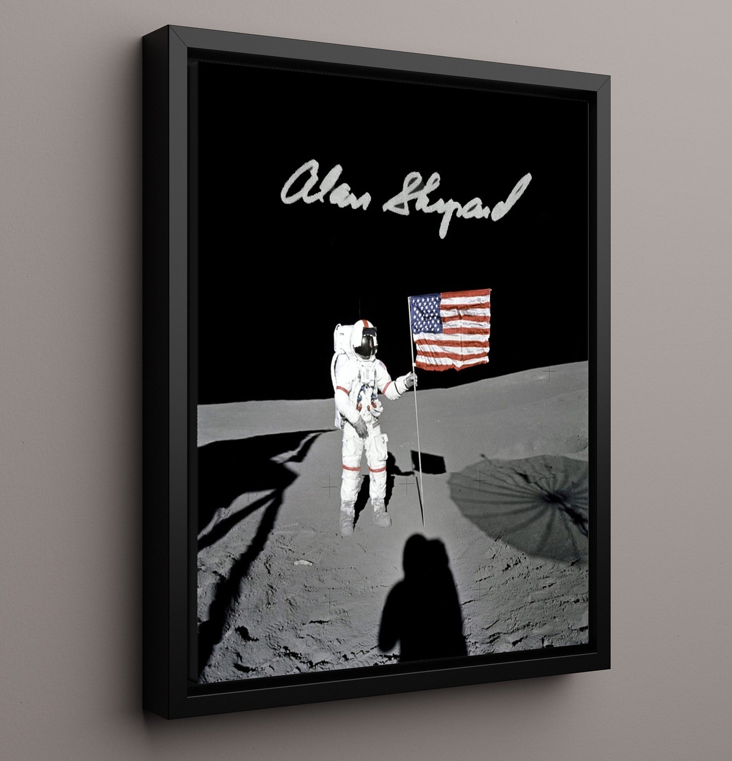 Historical - Alan Shepard - Apollo 14 Lunar Flag Salute 1971 History Wall Art
