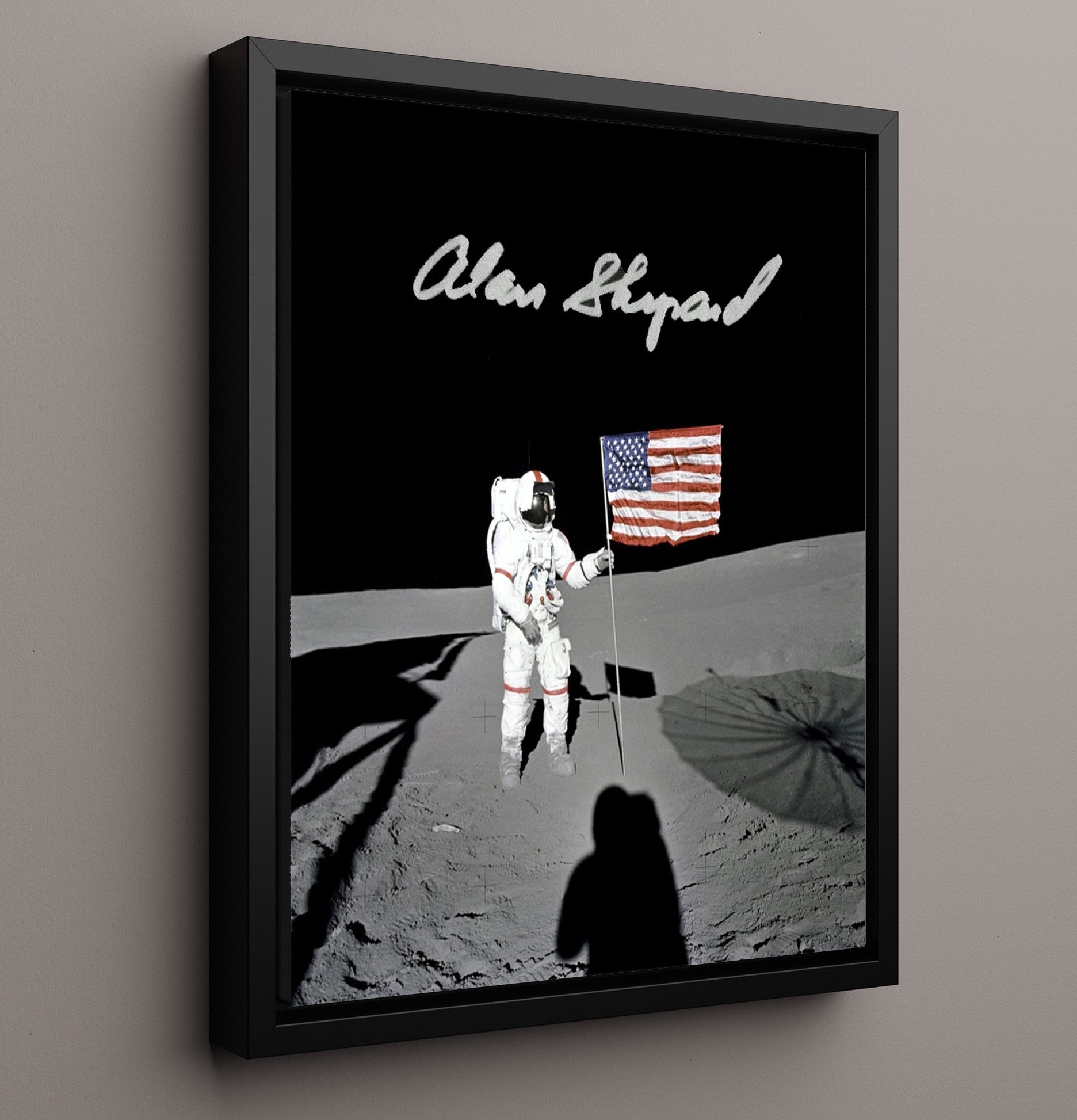 Historical - Alan Shepard - Apollo 14 Lunar Flag Salute 1971 History Wall Art